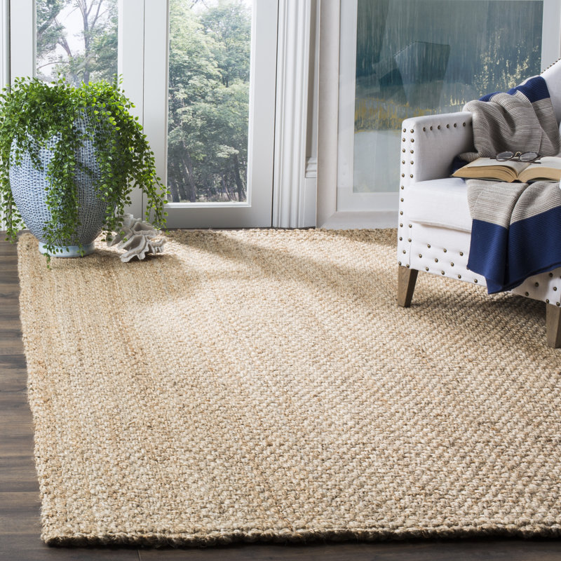 Highland Dunes Tapis naturel en jute / sisal fabriqué à la main tissé à